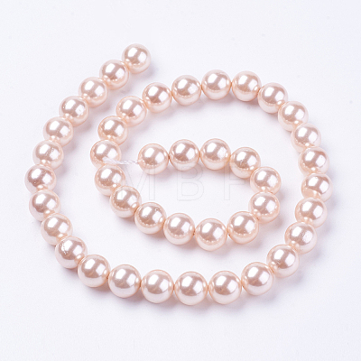 Shell Pearl Beads Strands X-BSHE-L035-6mm-I01-1