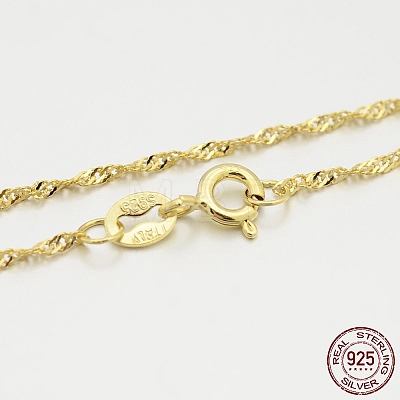 925 Sterling Silver Singapore Chain Necklaces STER-M086-04A-G-1