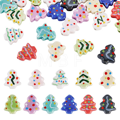22Pcs 11 Colors Handmade Porcelain Beads PORC-TA0001-34-1