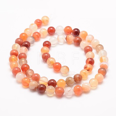 Natural Carnelian Bead Strands X-G-K153-B20-8mm-1