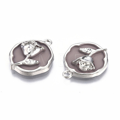 Rack Plating Alloy Enamel Pendants ENAM-N060-18-01P-1