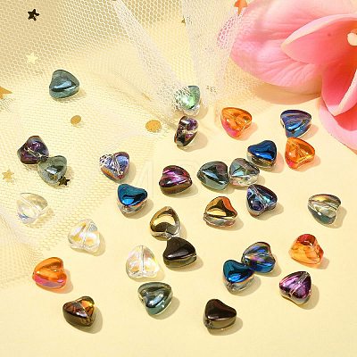 100Pcs 9 Colors Electroplate Glass Beads Strands EGLA-CJ0001-12-1