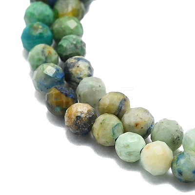 Natural Chrysocolla and Lapis Lazuli Beads Strands G-P457-A03-08-1