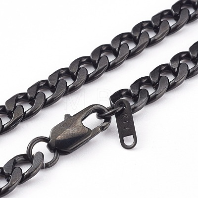 304 Stainless Steel Cuban Link Chain Necklaces NJEW-JN03345-1