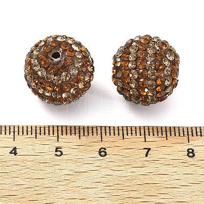 Stripe Pattern Polymer Clay Rhinestone Beads CLAY-NH0001-01F-1