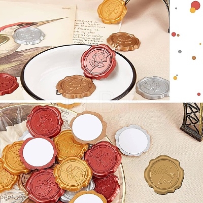 CRASPIRE 100Pcs Adhesive Wax Seal Stickers DIY-CP0010-70A-1