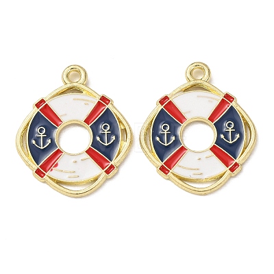 Ocean Alloy Enamel Pendants ENAM-B041-01O-1
