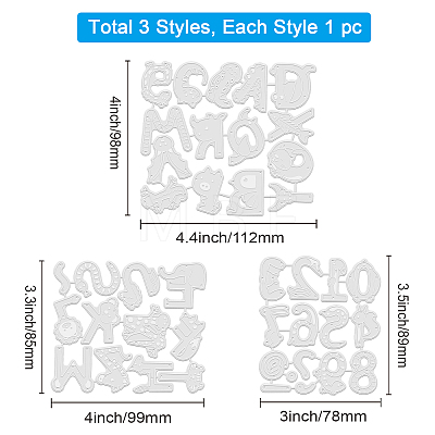 3Pcs 3 Styles Carbon Steel Cutting Dies Stencils DIY-WH0309-577-1