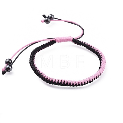 Adjustable Waxed Polyester Cord Braided Bracelets BJEW-JB04600-1
