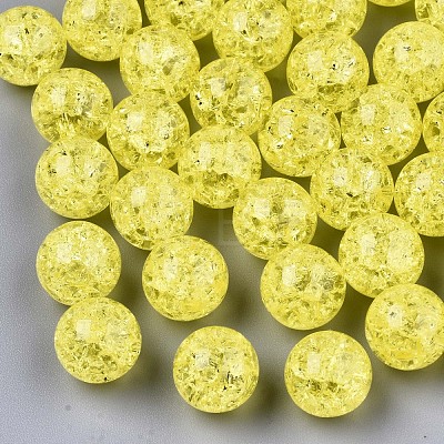 Transparent Crackle Acrylic Round Beads Strands X-CCG-R002-12mm-09-1