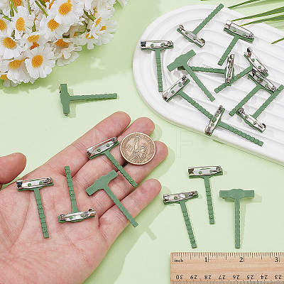 20Pcs Iron & Plastic Brooch Findings JEWB-SC0001-1