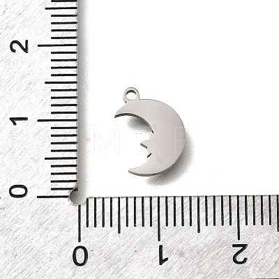 304 Stainless Steel Moon with Star Charms STAS-Q348-20P-1