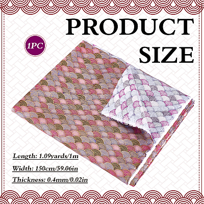 Fish Scales Pattern Cotton Fabric DIY-WH0622-777A-1