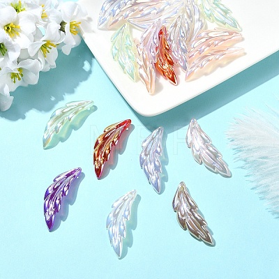 10Pcs UV Plating Iridescent Acrylic Pendants OACR-YW0004-27-1