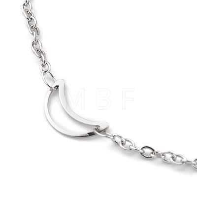 304 Stainless Steel Cable Chain Anklets AJEW-H104-05P-1