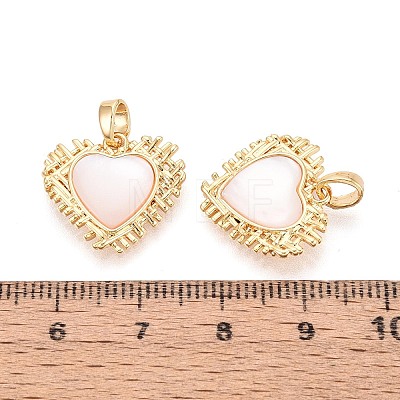 Natural White Shell Pendants KK-N287-01G-1