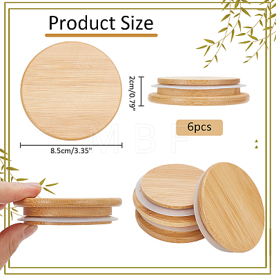 Bamboo Bottle Caps AJEW-WH0270-206-1