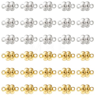 10 Sets 2 Colors Brass Magnetic Clasps KK-CJ0001-90-1