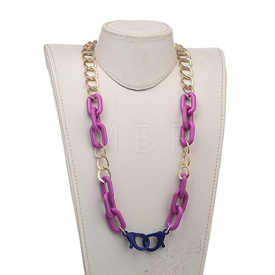 Personalized Aluminium & Acrylic Chain Necklaces NJEW-JN02911-04-1