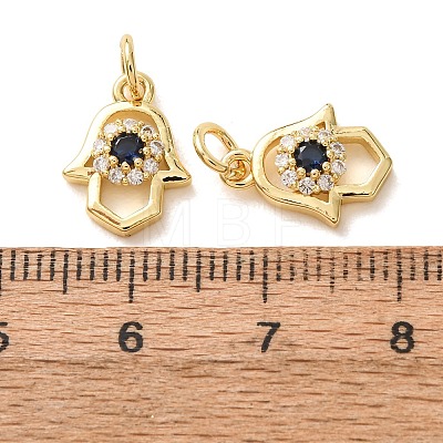 Brass Micro Pave Marine Blue Cubic Zirconia Charms CU-E003-15G-A-1