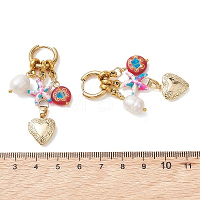 Natural Freshwater Pearl Hoop Earrings EJEW-JE06967-1