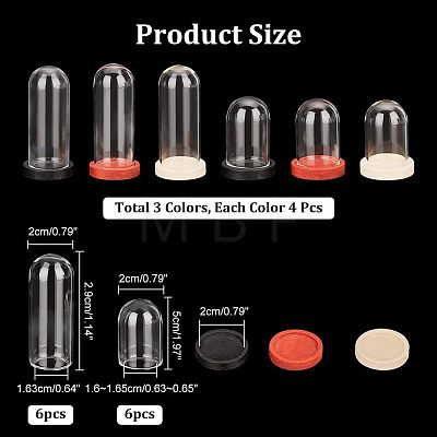  12Pcs 2 Style Mini Cloche Bell Jars DIY-NB0007-75-1