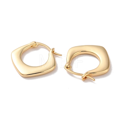 Rhombus Brass Hoop Earrings for Women EJEW-B056-03G-1