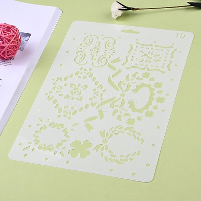 Plastic Reusable Drawing Painting Stencils Templates DIY-F018-B19-1