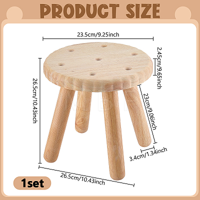 Wood Biscuit Stool AJEW-WH0596-917A-1
