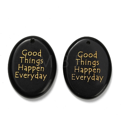 Natural Obsidian Pendants G-K353-06D-1