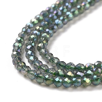 Electroplate Transparent Glass Beads Strands GLAA-H021-01A-FR01-1