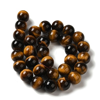 Nattural Tiger Eye Beads Strands G-GSR12mmC014-B-1