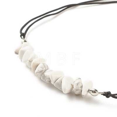 Synthetic Howlite Chips Braided Bead Bracelet BJEW-JB08019-13-1