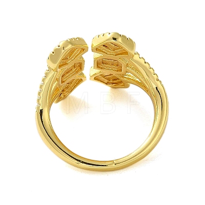 Brass with Cubic Zirconia Rings RJEW-B057-04G-04-1