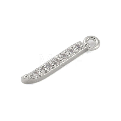 Rack Plating Brass Micro Pave Clear Cubic Zirconia Pendants KK-A224-03H-P-1