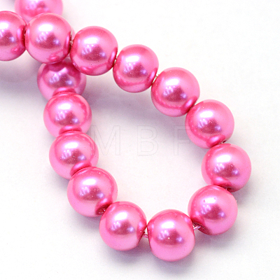 Baking Painted Glass Pearl Round Bead Strands X-HY-Q003-10mm-54-1