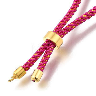 Braided Cotton Cord Slider Bracelet Making MAK-R001-01G-03-1