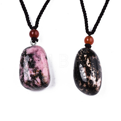 Natural & Synthetic Gemstone Pendant Necklaces NJEW-S421-037-1