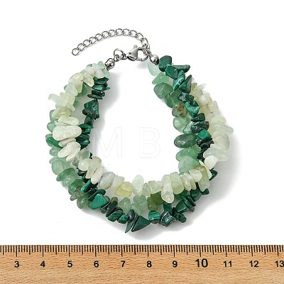 Natural & Synthetic Mixed Gemstone Chips Beaded Multi-strand Bracelets for Women BJEW-JB13986-1