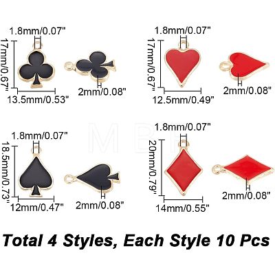 40Pcs 4 Style Alloy Enamel Pendants FIND-CA0005-53-1