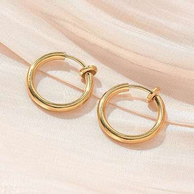 Ion Plating(IP) 304 Stainless Steel Clip-on Earrings X-EJEW-M218-03B-G-1