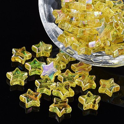 Eco-Friendly Transparent Acrylic Beads TACR-YW0001-01C-1