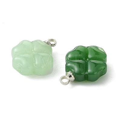 3Pcs 3 Colors Imitation Jade Glass Pendants PALLOY-JF05402-02-1