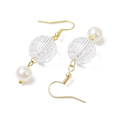 Acrylic Faceted Round Dangle Earrings EJEW-JE05833-1