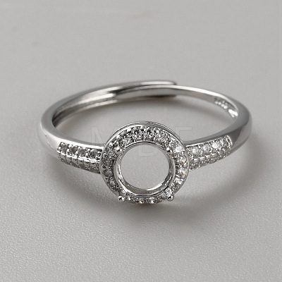 Sterling Silver Open Cuff Ring Findings STER-WH0061-21C-1