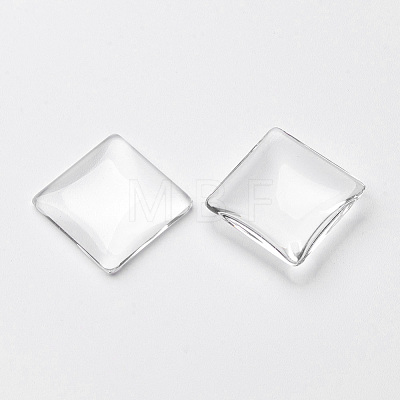 Transparent Glass Square Cabochons X-GGLA-S022-20mm-1