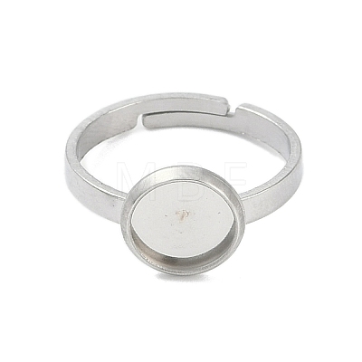 Non-Tarnish 304 Stainless Steel Adjustable Ring Components X-STAS-Z064-07P-02-1