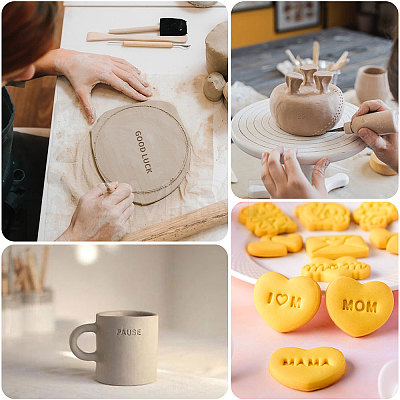 Plastic Uppercase Letter Clay Stamp Sets DIY-WH0591-269B-1