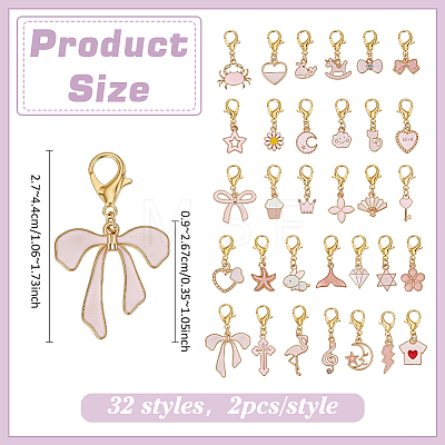 64Pcs 32 Styles Alloy Enamel Shoe Charms HJEW-PH02482-1