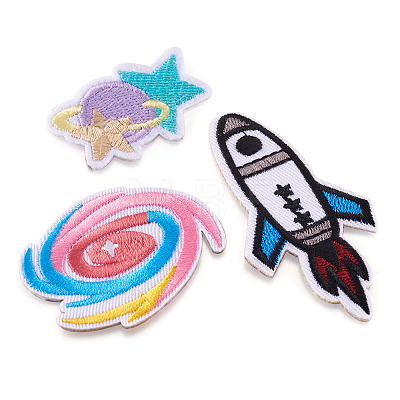 Rocket Spaceman Computerized Embroidery Cloth Iron On/Sew On Patches DIY-TA0008-36-1